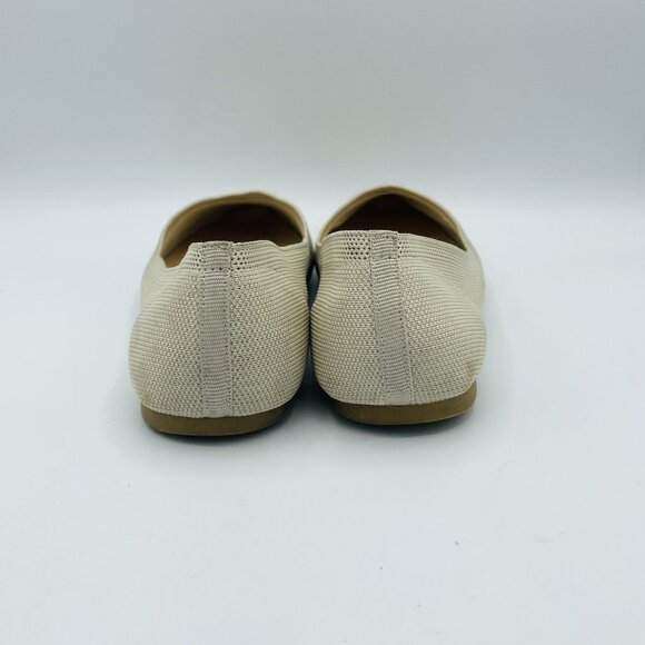 Time and Tru Shoe Women Size 9 Tan Knit Stretch Flats Memory Foam Comfort Loafer - Picture 7 of 11